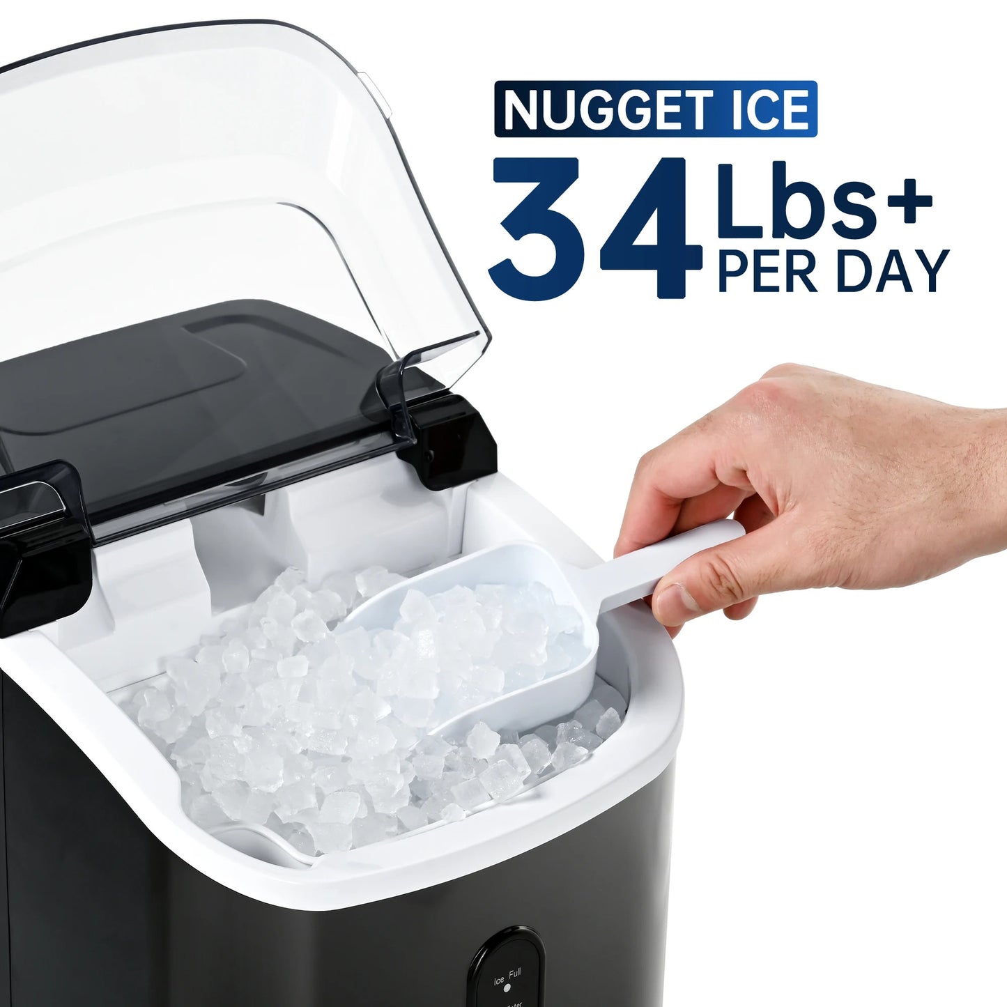 Nugget Ice Maker – Countertop Chewable Ice Machine | Soft Sonic Ice in 9 Minutes