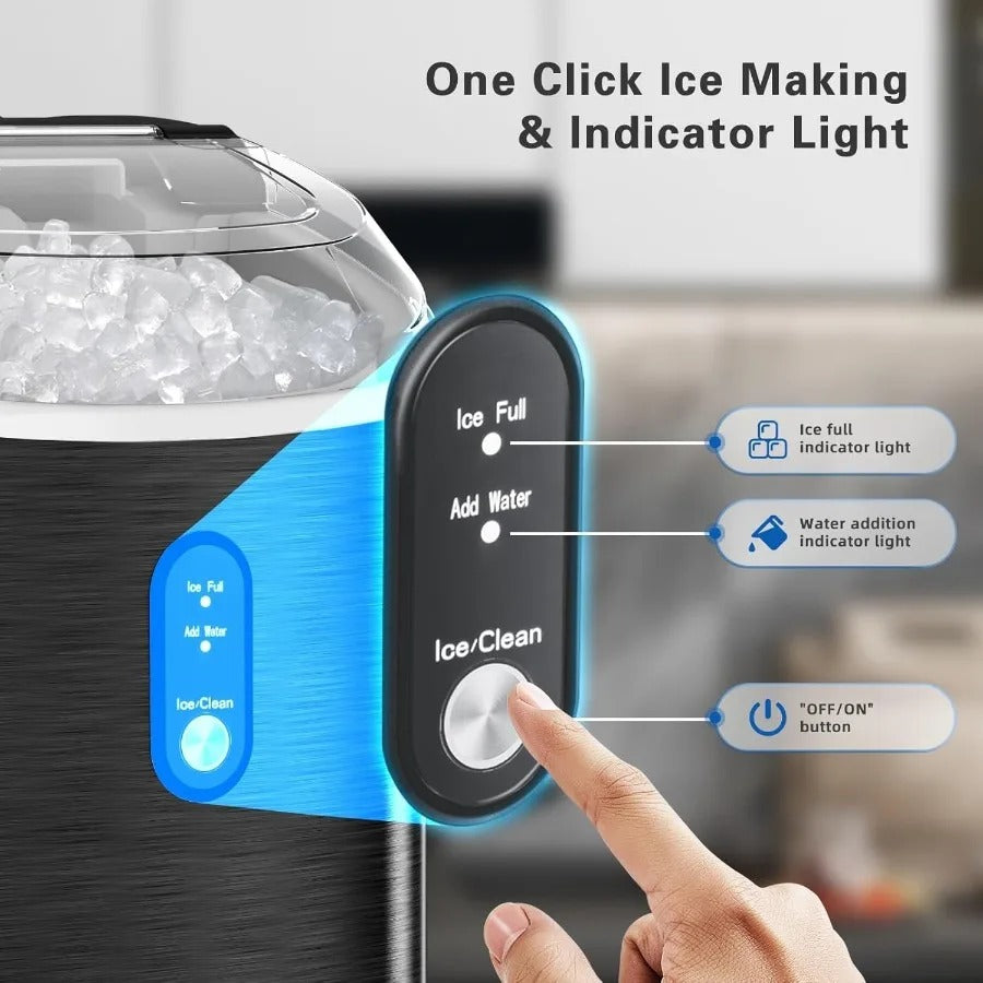 Nugget Ice Maker – Countertop Chewable Ice Machine | Soft Sonic Ice in 9 Minutes