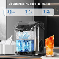 Nugget Ice Maker – Countertop Chewable Ice Machine | Soft Sonic Ice in 9 Minutes
